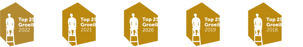 Erkenning top 250 groeibedrijven van Hero van 2018 tot en met 2023